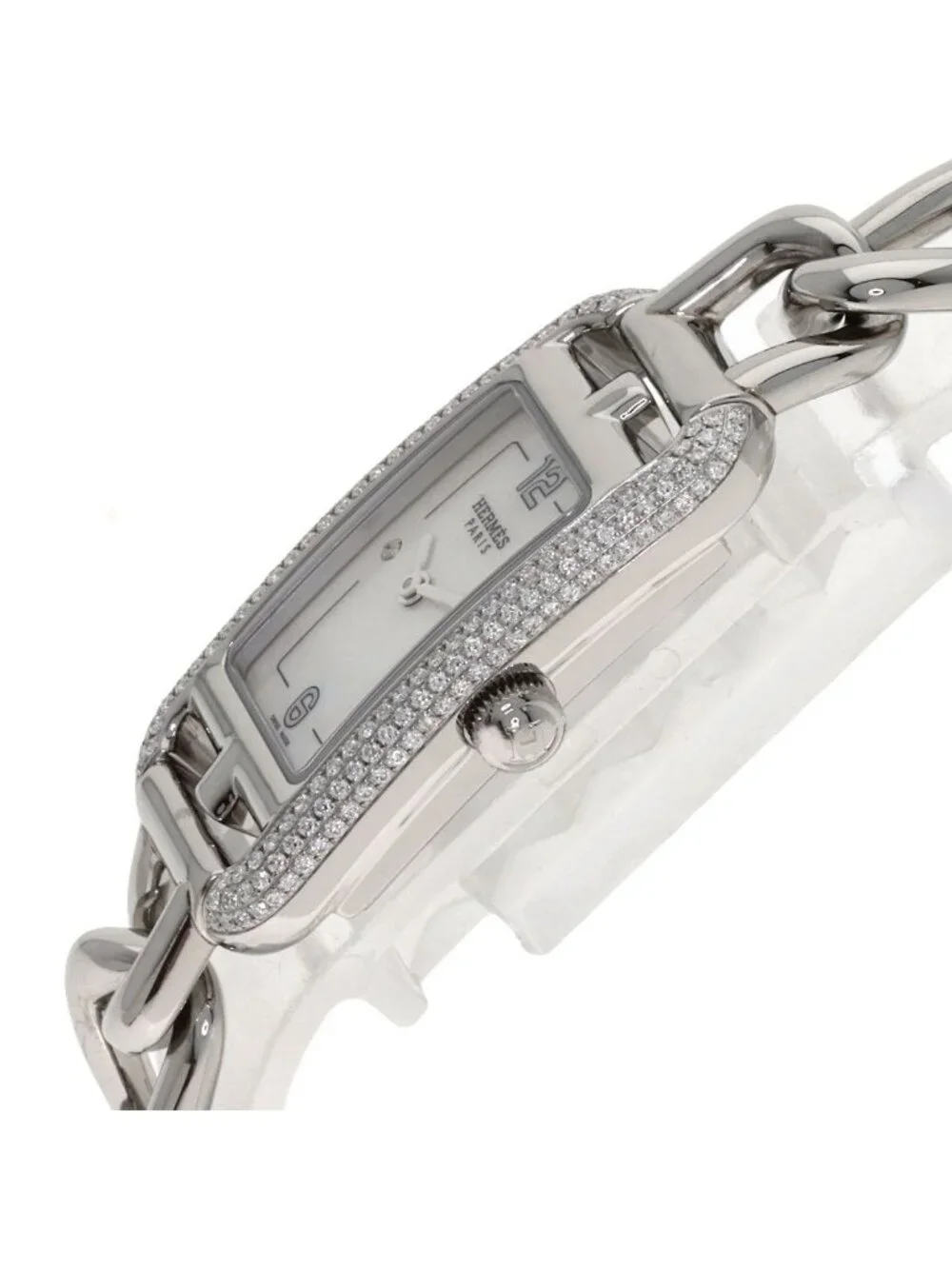 Hermes Nantucket Diamond Watch SS